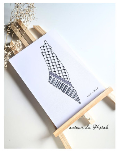 Toile imprimée Keiffeh - Décoration murale symbole palestinien