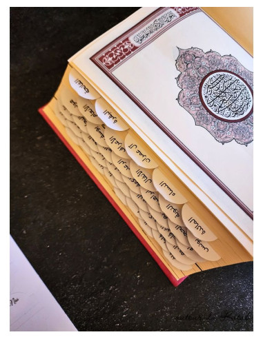 Onglets Qu'ran marbré