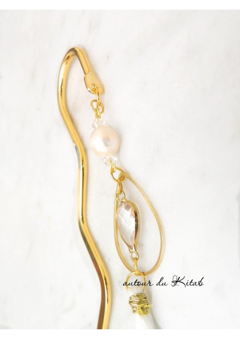 Signet blanc bohème motifs orientaux