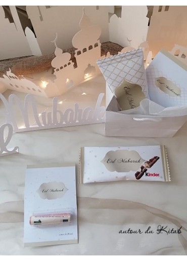 Carte avec enveloppe Ramadan motifs lanternes
